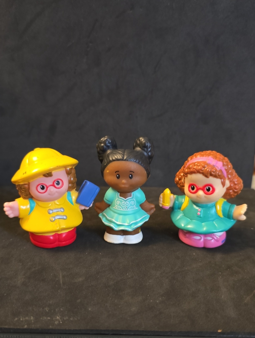 Kids Toy Figure Set - Multicolor Little People Girl School Friends (3 Pack)